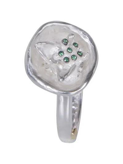 Rosa Maria Emerald Ring In Silver