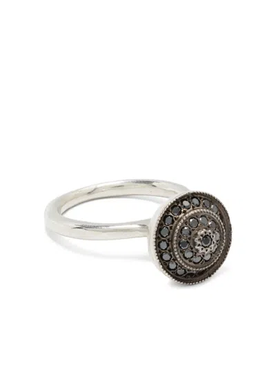 Rosa Maria Ring Aus Sterlingsilber Mit Schwarzen Diamanten In Silver