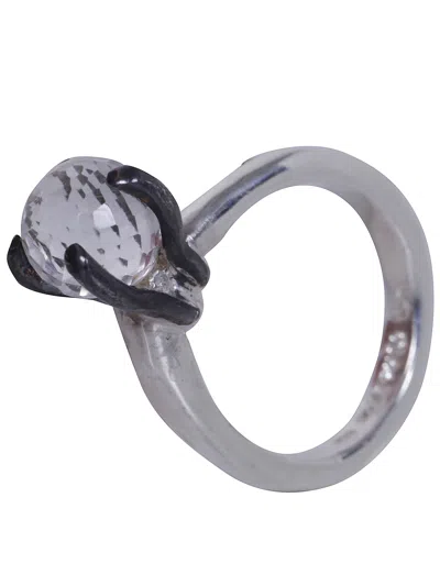 Rosa Maria Ring Crystal Ball "yoko" In Metallic