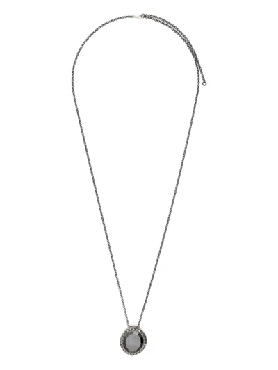 Rosa Maria 纯银黑尖晶石钻石项链 In Silver