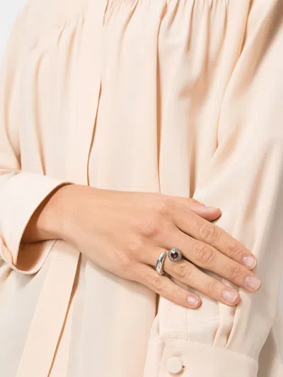 Rosa Maria Single Stone Ring In Silver