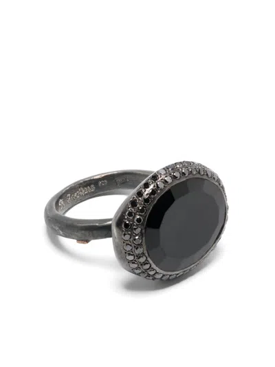 Rosa Maria Sterling Silver Black-spinel Ring