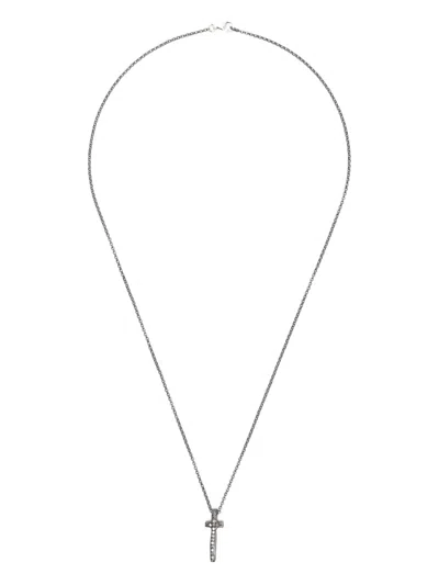 Rosa Maria Sterling Silver Cross-pendant Diamond Necklace