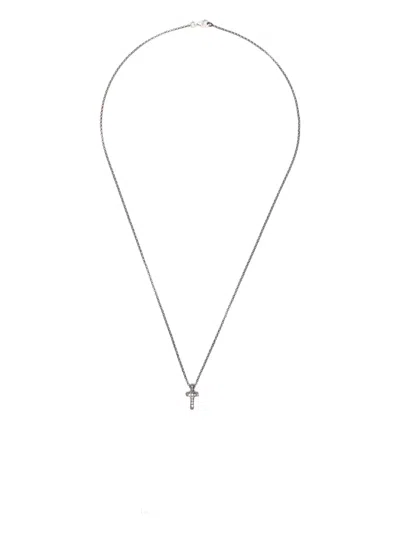 Rosa Maria Sterling Silver Cross-pendant Diamonds Necklace