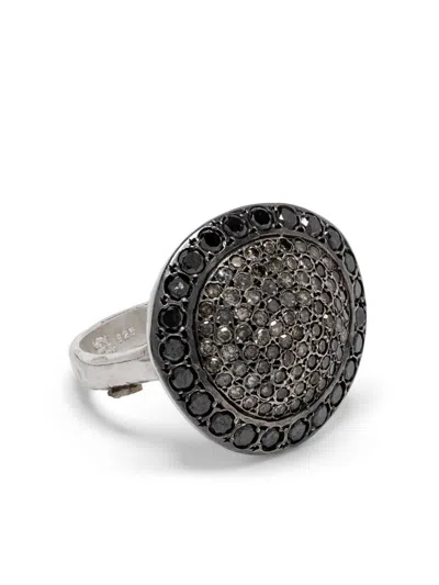 Rosa Maria Sterling Silver Diamond Cocktail Ring In Metallic