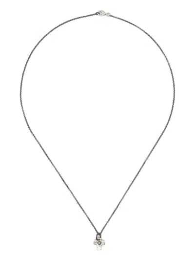 Rosa Maria Sterling Silver Diamond Cross Necklace