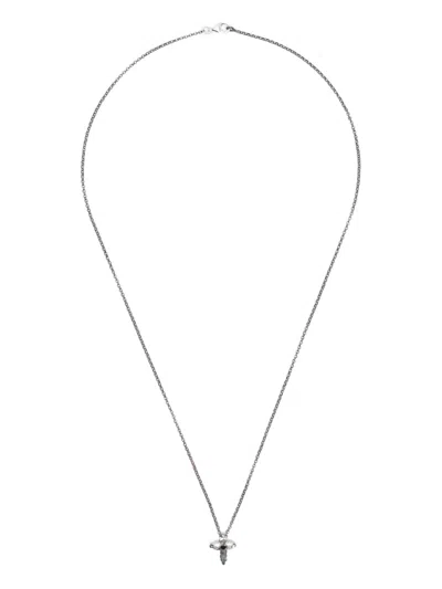 Rosa Maria Sterling Silver Diamond Necklace In Black