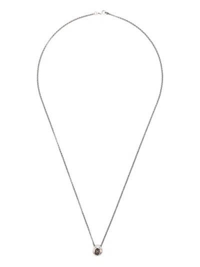 Rosa Maria Sterling Silver Diamond Necklace In Black