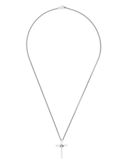 Rosa Maria Sterling Silver Eliot Cross-pendant Diamond Necklace