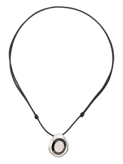 Rosa Maria Sterling Silver Irregular-pendant Smoky Quartz Necklace