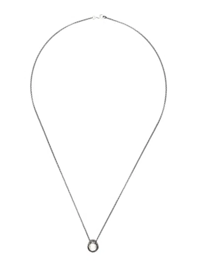 Rosa Maria Sterling Silver Prasiolite Diamond Necklace In Black