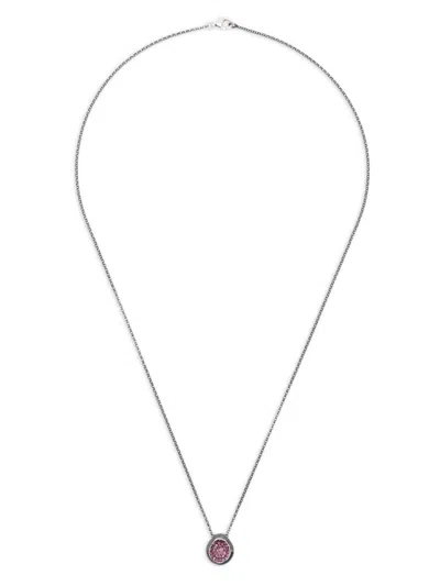 Rosa Maria Sterling Silver Ruby Necklace In Black