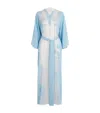Rosamosario Silk Lace-trim Robe In Blue