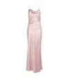 Rosamosario Silk Slip Maxi Dress In Pink