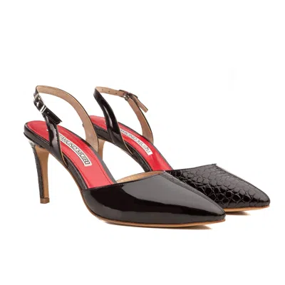 Rosamund Muir London Women's Augusta Black Slingback Heels - Races, Weddings, Events