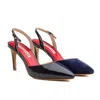 Rosamund Muir London Women's Augusta Navy Blue Slingback Heels - Races, Weddings, Events In Blue