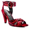 Rosamund Muir London Women's Black / Red Montana Red And Black Tiger Print Sandals In Black/red