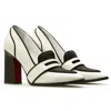 Rosamund Muir London Women's Black / White Annabel Portia Loafers In Black/white