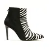 Rosamund Muir London Women's Black / White Pietra Black & White Zebra Print Ankle Boots In Black/white