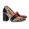 Rosamund Muir London Women's Black / Red / Brown Annabel Beatrice Leopard Loafers In Brown/black/red