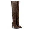 Rosamund Muir London Women's Brown / Neutrals Roma Leopard Print Over Knee Boots In Brown
