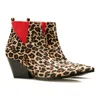Rosamund Muir London Women's Fortuna Leopard Print Ankle Boots In Black/red