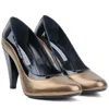Rosamund Muir London Women's Gold / Black Jemima Black & Dark Gold Pumps In Gold/black