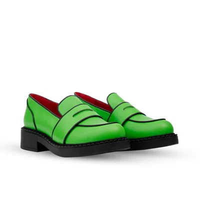 Rosamund Muir London Women's Green / Black Stratford Green Loafers In Green/black