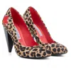 Rosamund Muir London Women's Neutrals / Black / Brown India Leopard Print With Red Star Heels In Black/brown