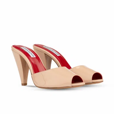 Rosamund Muir London Women's Neutrals Montavia Nude Patent Mules - Races, Weddings, Events In Brown