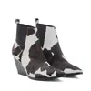 Rosamund Muir London Women's Neutrals / White / Brown Felixa Cowprint With Star Cowboy Ankle Boots In White/brown