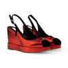 Rosamund Muir London Women's Red / Black Lavinia Metallic Red & Black Suede Wedges In Red