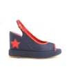Rosamund Muir London Women's Red / Blue Davinia Navy Blue & Red Star Wedges In Red/blue