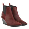 Rosamund Muir London Women's Red Felixa Burgundy With Silver Star Cowboy Ankle Boots In Red