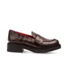 Rosamund Muir London Women's Stratford Brown Crocodile Print Loafers In Brown