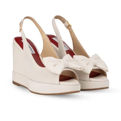Rosamund Muir London Women's White Rignana Soft Cream Velvet Wedges