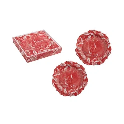 Rosanna 8'' Stoneware Salad Plate , Set Of 2 In Red