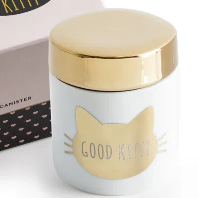 Rosanna All You Need Is Love Storage Jar In White,gold