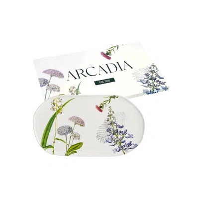 Rosanna Arcadia Oval Platter In White;green