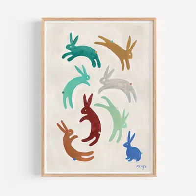 Rosanna Corfe A3 - Rabbits Print In Multi