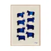 Rosanna Corfe A4 Blue Cow Print