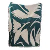 Rosanna Corfe Green / Blue / White Teal Heron Woven Throw In Green/blue/white