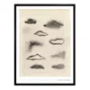 Rosanna Corfe Grey / White / Black A3 - Clouds Abstract Ink Art Print - Cream Grey In Grey/white/black