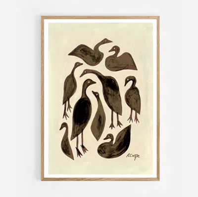 Rosanna Corfe Neutrals / Brown A3 - Brown Ducks Print