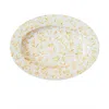 Rosanna Corfe Neutrals / White / Yellow Sunburst Floral Platter  - Yellow In Multi