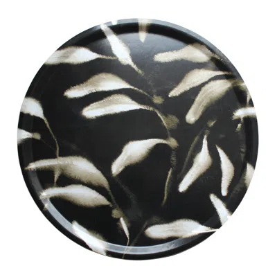 Rosanna Corfe Orange / Gold / Brown Large Round Black Gold Amongst Tray