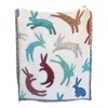 Rosanna Corfe Rabbits Recycled Cotton Woven Throw In Multi