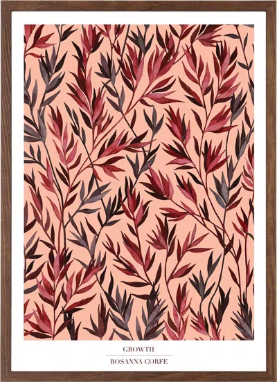 Rosanna Corfe Red / Pink / Purple A2 - 'growth' Blush Pink Botanical Art Print In Red/pink/purple