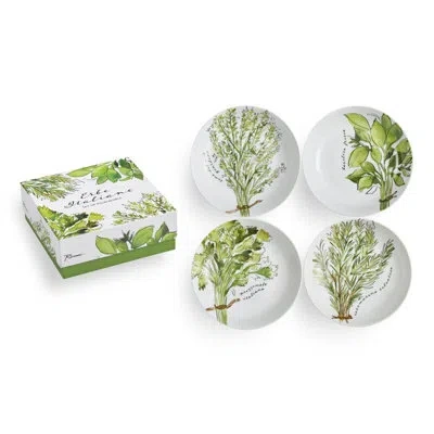 Rosanna Erbe Italiane Bowls Set Of 4 In White;green