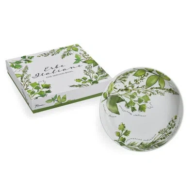 Rosanna Erbe Italiane Serving Bowl In White;green